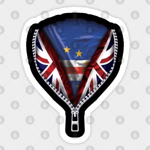 Cape Verdean Flag  Cape Verde Flag zipped British Flag - Gift for Cape Verdean From Cape Verde Sticker by Country Flags